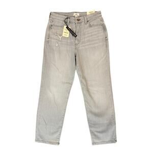 NWT River Island High Rise Straight Stretch Denim Gray Jeans US Size 6 UK 10 NEW